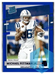 2020 Panini Donruss Rated Rookie Press Proof Blue Michael Pittman Jr #322